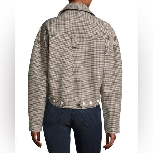 TIBI Atticus Houndstooth Moto Jacket M - Picture 4 of 9